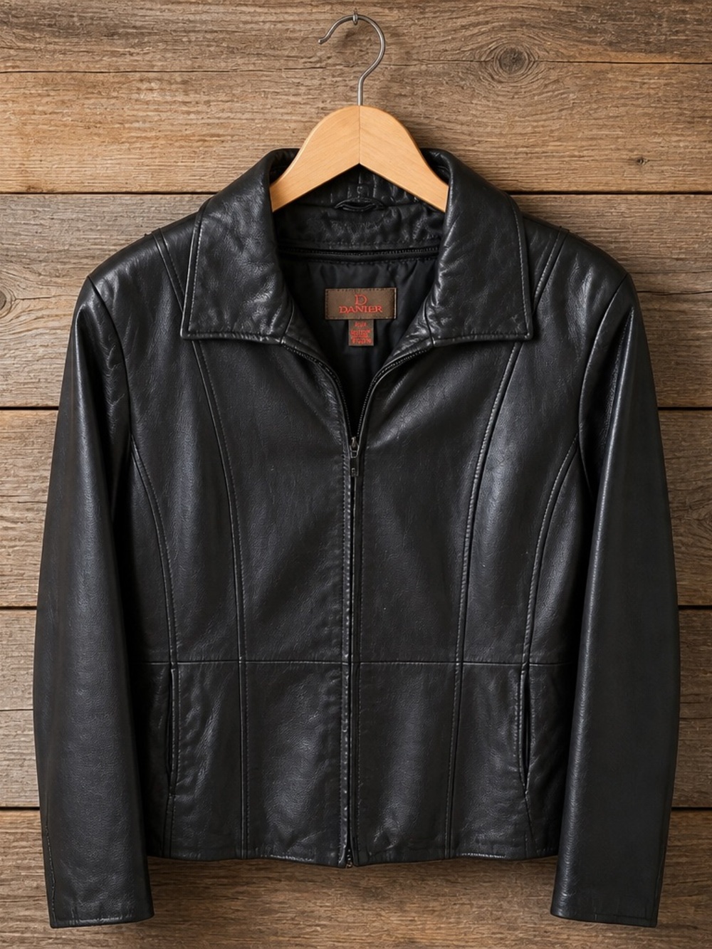 Danier Black Leather Women's Bomber Jacket